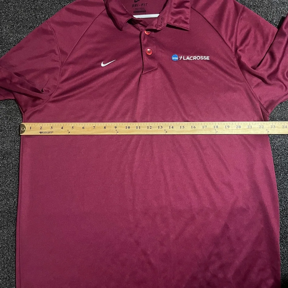 Nike Dri-FIT NCAA Lacrosse Polo Shirt Mens Large Maroon Short Sleeve‎ Athletic